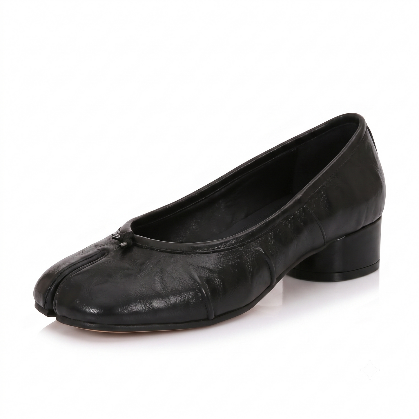 Women's Tabi Ballet Low Heels Japanese Split-Toe Low Block Heel Pumps